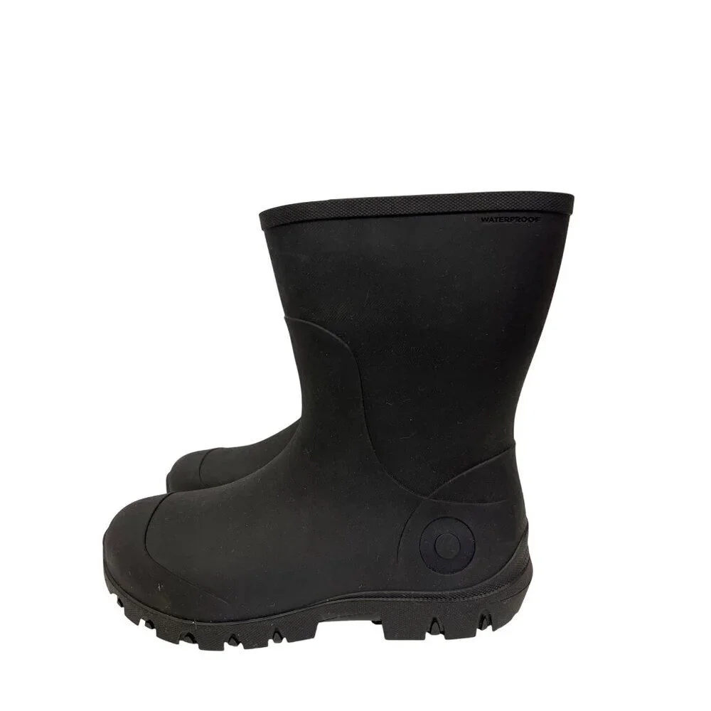 BOGS Essential Mid Youth 6 Boots Black Rain Outdoor Waterproof Lightweight NEW